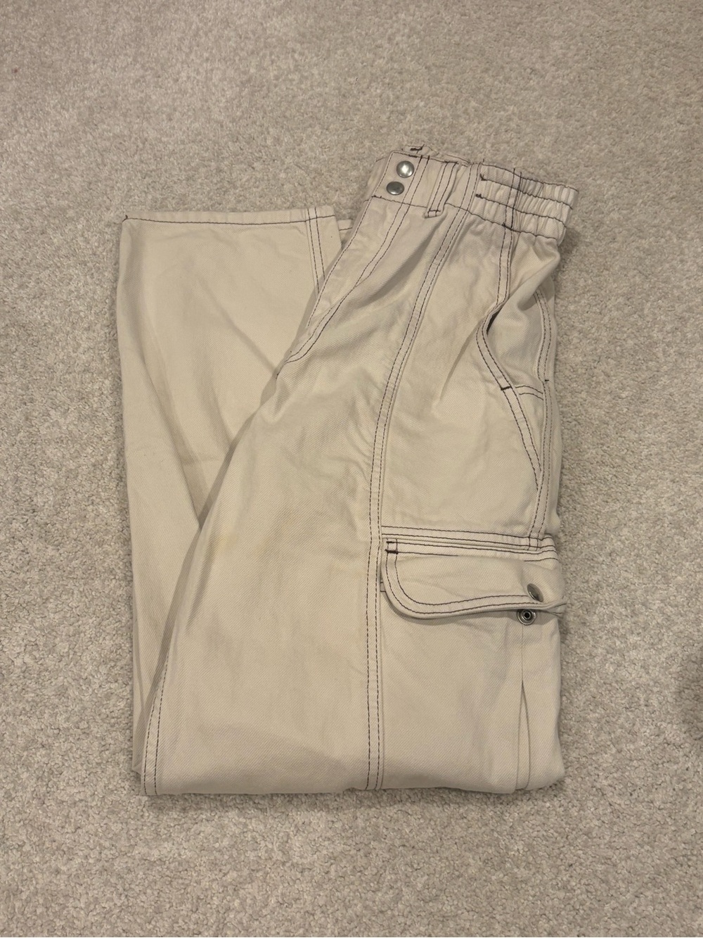 BDG Men's Beige Cargo Pants with Utility Pockets